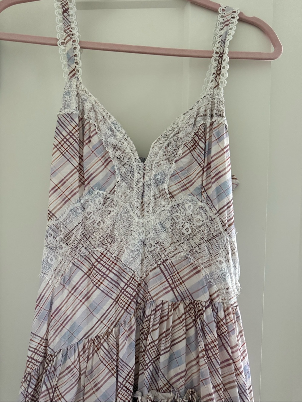 Anthropologie the Bobbi Plaid Ruffled Asymmetric Dress - Picture 5 of 9